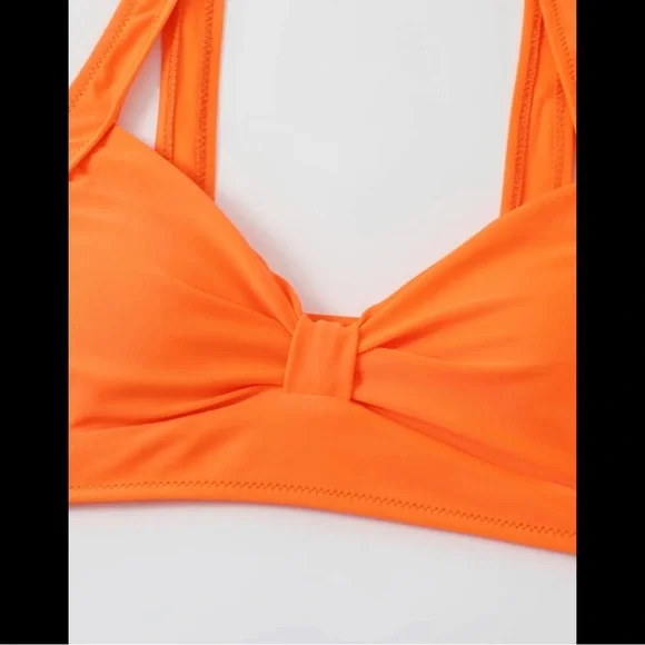 Orange & Black, Floral, Bikini Set - Picture 4 of 8